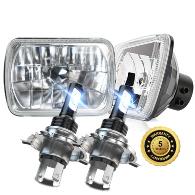 2PC 130W 7x6 Led Headlight Hi/Lo DRL for Freightliner MT35/45/55 FL50