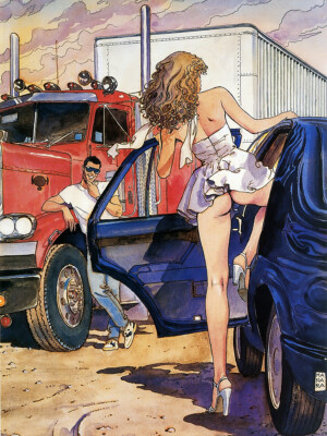 Stell-Es-Auf! Manara 30x40 LKW Fahrer Auto Mann Pinup Geschenk Baustelle Taxi