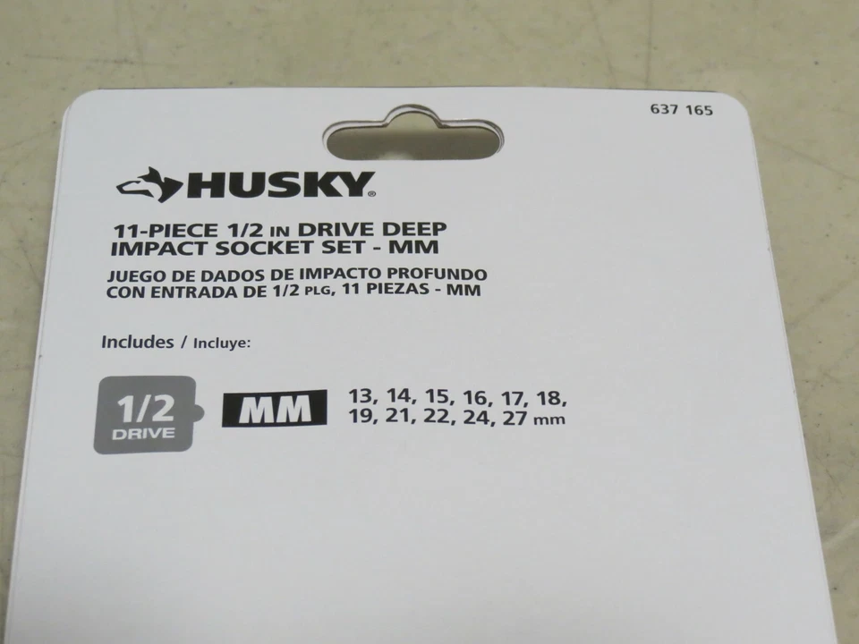 HUSKY 637 165 1/2" DEEP METRIC IMPACT SOCKET SET 11 PIECE - Image 3 of 4