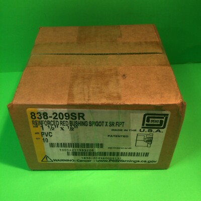 Lot Of 10 Spears 838-209SR Reinforced Red Bushing Spigot X SR FIPT 1-1/2'' X 1/2''
