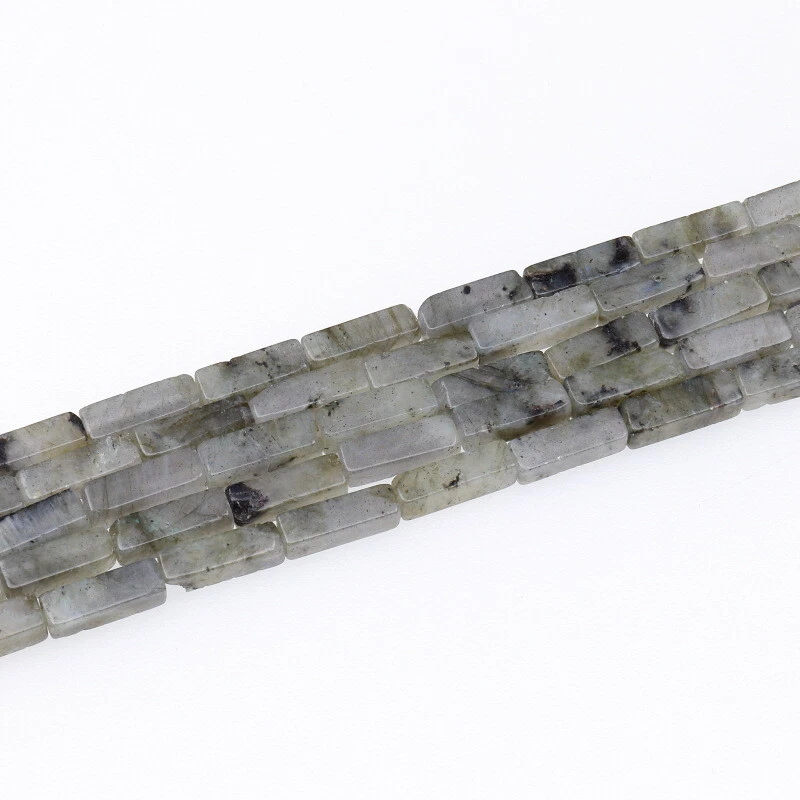 10 Strand 4x13mm Natural Labradorite Stone Tube Cuboid Loose Beads Jewelry 15" - Image 2 of 4