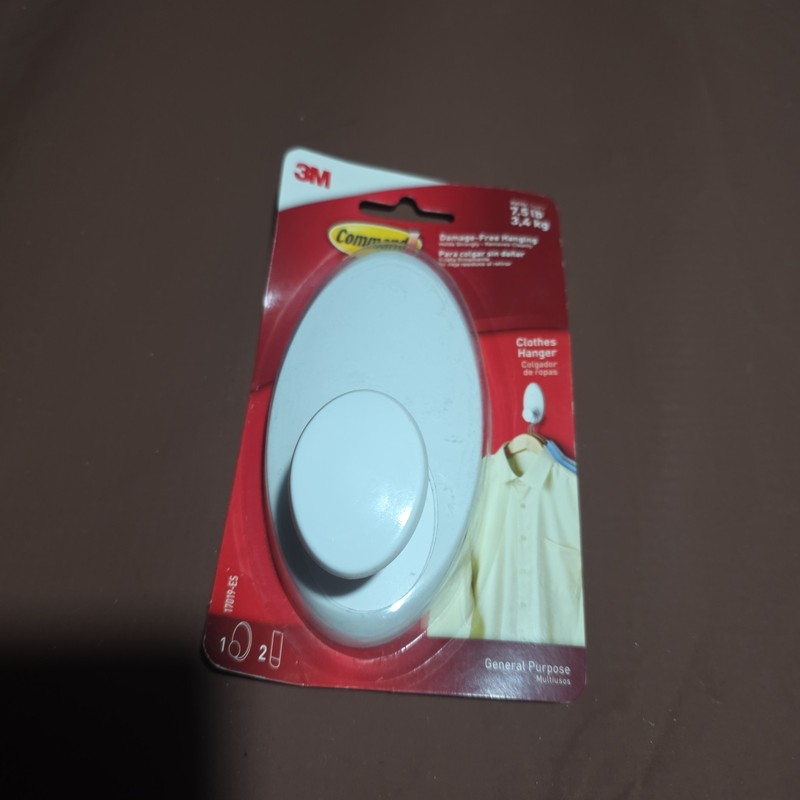 3M Command  Large  Clothes Hanger  Hook  5 in. L Plastic  7-1/2 lb. 1 pk 17019ES