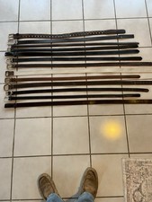 Lot Of 12 Genuine Leather Black And Brown Mens Belts Size 40-44 Size Range