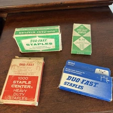 Vintage Duo-Fast Staples Lot - 4 Boxes - Open Box - Not Full - Various Sizes