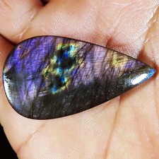 natural LABRADORITE pear Opaque loose gemstone 68.15 Carat. 25 x 47 x 06 mm
