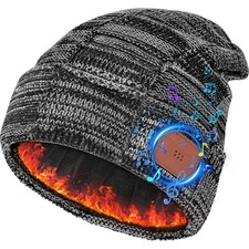 Bluetooth Beanie Unisex Fleece Lined Winter Hat Headphones Gifts Men Women