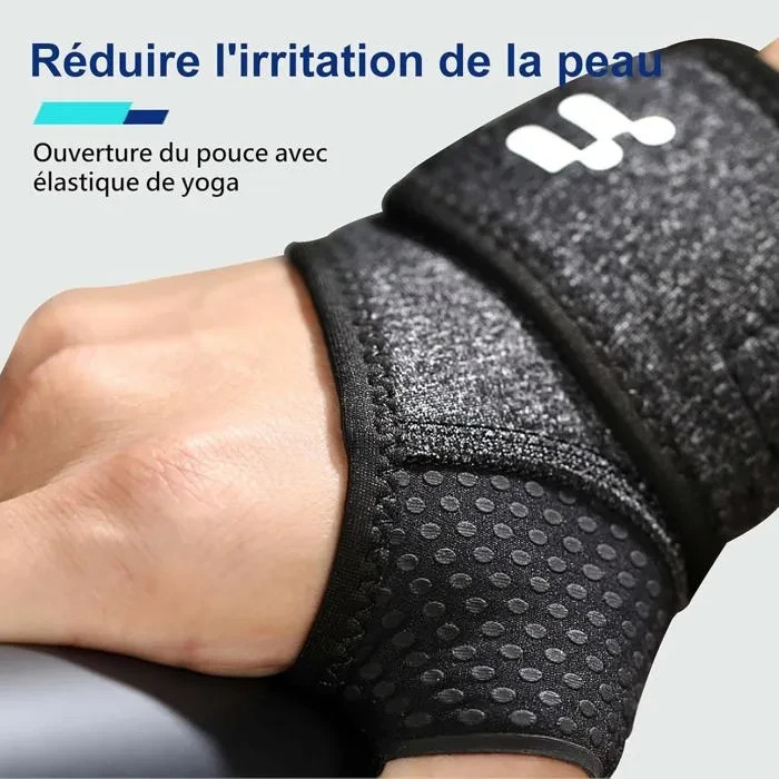 Orthèse poignet droit tendinite à compression ajustable Fitomo en nylon - 3