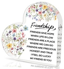 Friendship Gifts for Women, 0.5 Thicknesscrylic Heart Plaque - Best Friend A