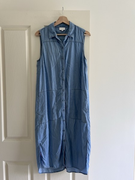 Witchery Ladies Tencel Denim Maxi Dress Sleeveless Size 10