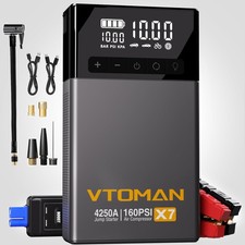 Heavy Duty Truck Battery Jump Starter With Air Compressor 4250a160psi Pickup T