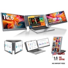 Triple Laptop Screen Extender, 1080P FHD IPS 15.6" Travel Monitor, One Grey