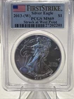 1oz 999 Fine Silver 2013 PCGS Ms 69 Graded First Strike Silver Eagle