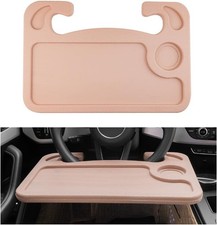 Steering Wheel Desk, 2 in 1 Auto Steering Wheel Tray for Food  Laptop, Beige