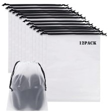 12pcs Transparent Shoe Bags for Travel 11.8in X 15.7in Protable Clear shoe ba...