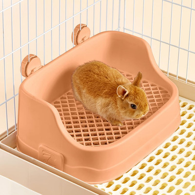 Kaninchen Katzentoilette Ecke Hase Toilettenablage mittel kleine Haustiere Meerschweinchen rosa