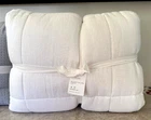 Pottery Barn EUROPEAN Flax Linen waffle KING quilt WHITE comforter