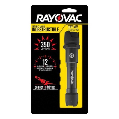 RAYOVAC  LED Flashlight,AA Battery,Black 506L98