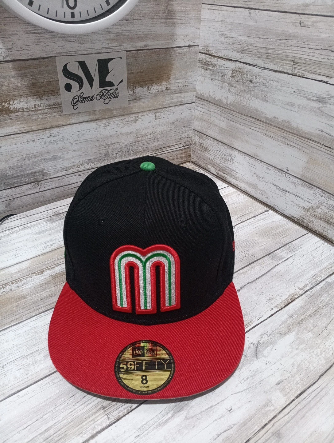 Mexico Baseball Black Red 59FIFTY Men's Fitted New Era Hat Cap