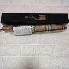 New BURBERRY Folding Umbrella Nova Check Beige Manual Open Aurora Japan Tags