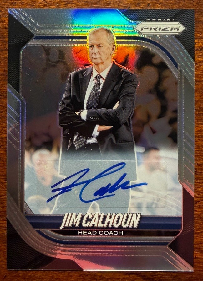 2025-26 Panini Prizm JIM CALHOUN Auto Silver #64 Basketball Head Coach HOF