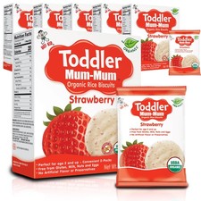 Toddler Rice Biscuits Organic Strawberry Gluten Free, Allergen - Snack for Kids