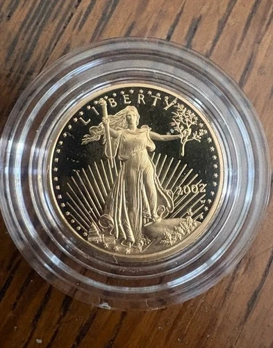 U.S. Mint American Eagle 2002 W 1/10 oz Gold PROOF Coin WEST POINT MINT Case/Box