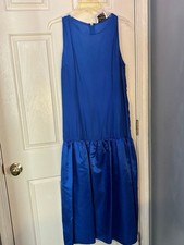Evenings by Raul Blanco Vintage Cobalt Blue Sleeveless Drop-Waist Dress XL