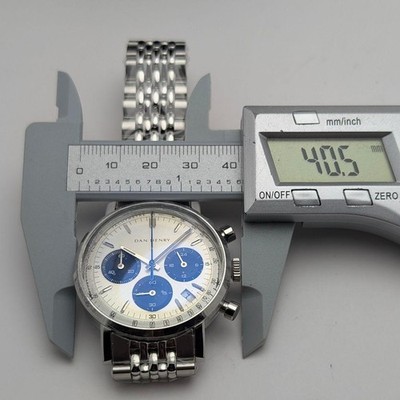 DAN HENRY Watch Chronograph Silver White Men's Brand New Unused w