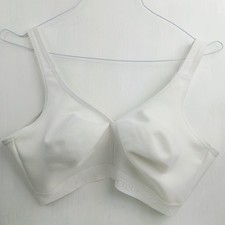 Lane Bryant Cacique Women's White Bra 40DD Unlined Full Coverage Wireless Cotton