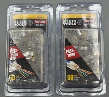 Klein VDV826-703 RJ45 Cat6 Pass-Thru Connectors - 2 Pack 100 Total New