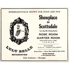 Lulu Belle Restaurant-Bar Dale Anderson Scottsdale 1961 AZ Ad SAK3-H5