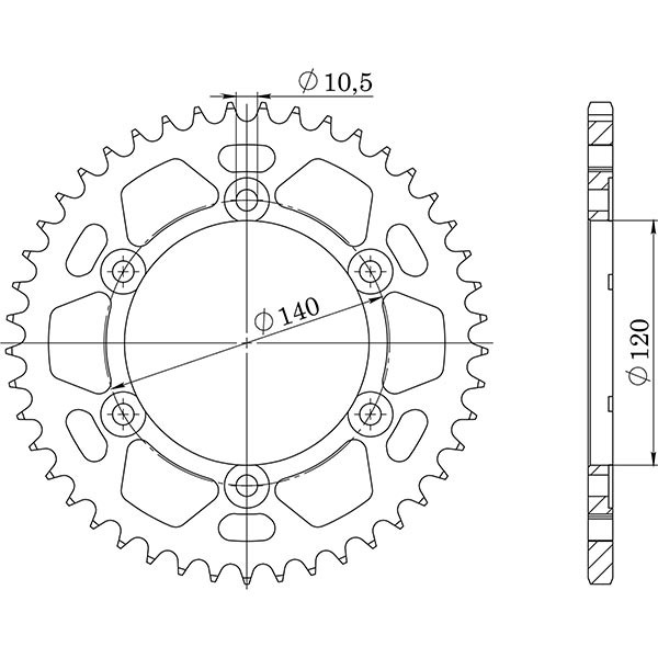 Zahnrad Stahl P530 - Z45 (DIS.16603) Kawasaki 600 Zz-R 90/92-image