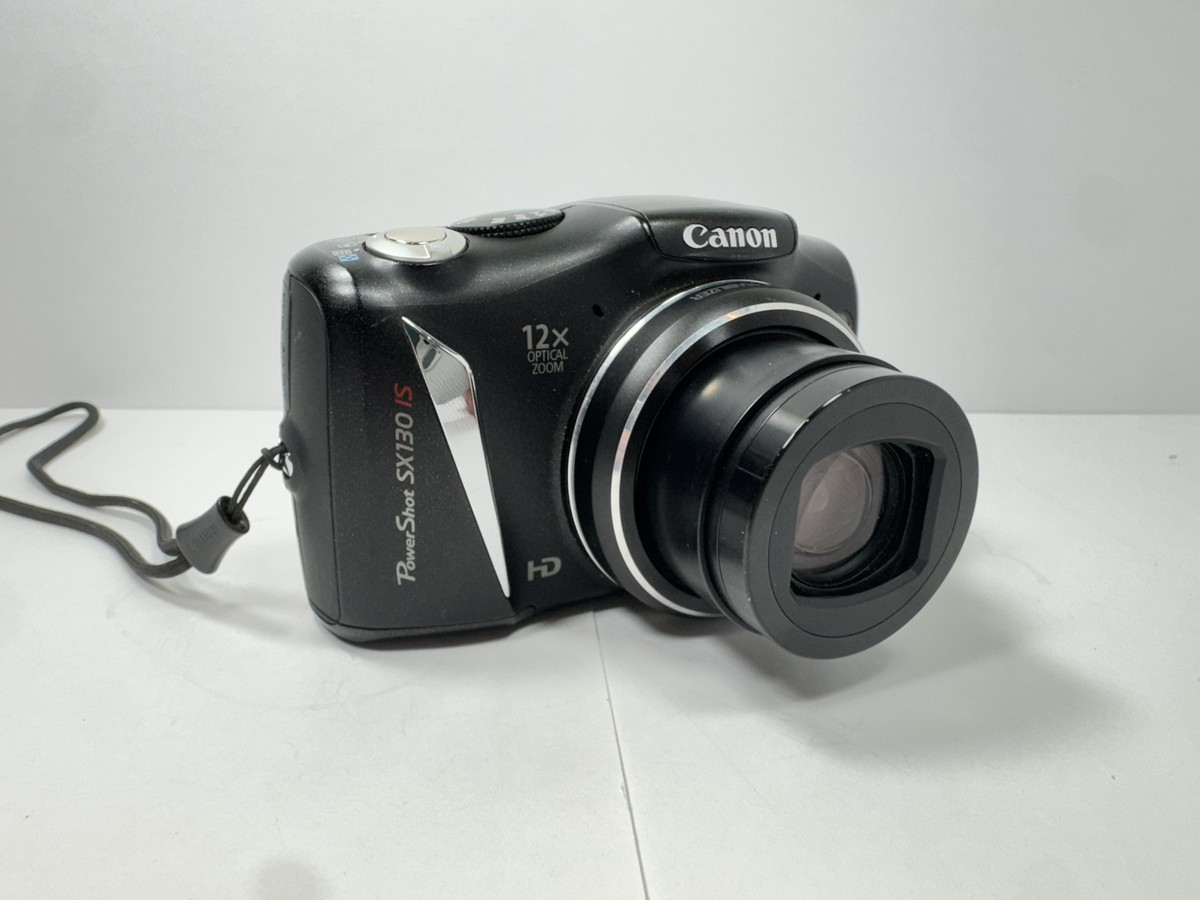 Canon PowerShot SX130 IS 12.1MP Digital Camera Working Black HD