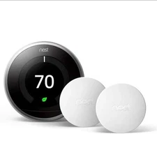 Google Nest Learning Thermostat with 2 Temperature Sensors BH1252 - New