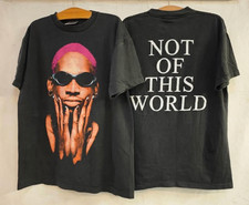 Dennis Rodman Not Of This World Black Vintage XL Single Stitch T-Shirt REPRINT