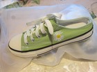 Women  Slip On Sneakers Comfortable Casual Green Canvas Embroidery Sz.8 — photo 7