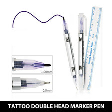 Double Head White Surgical Eyebrow Tattoo Skin Marker Pen Tool Accessories Tatto