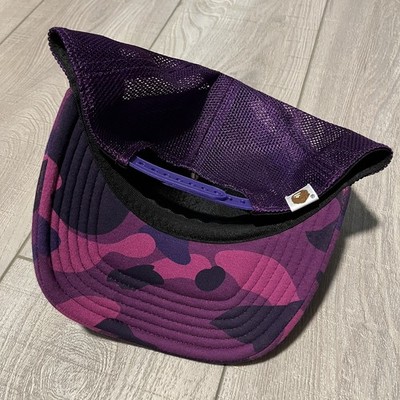 BAPE Bathing Ape Purple CAMO NYC LOGO MESH Hat | eBay