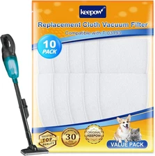 KEEPOW 10-Pack Vacuum Filter Cloth for T-03193 XLC02 LC01 BCL180 Vacuums        