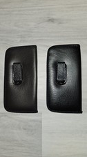 2 Mens Soft Slip-in Eyeglass Case w/Clip Med. Black Syn.Leather 6.25"Inch x 3.25
