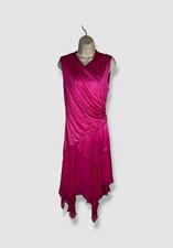 $4450 Versace Women's Pink Glossy Cocktail Dress Size 46
