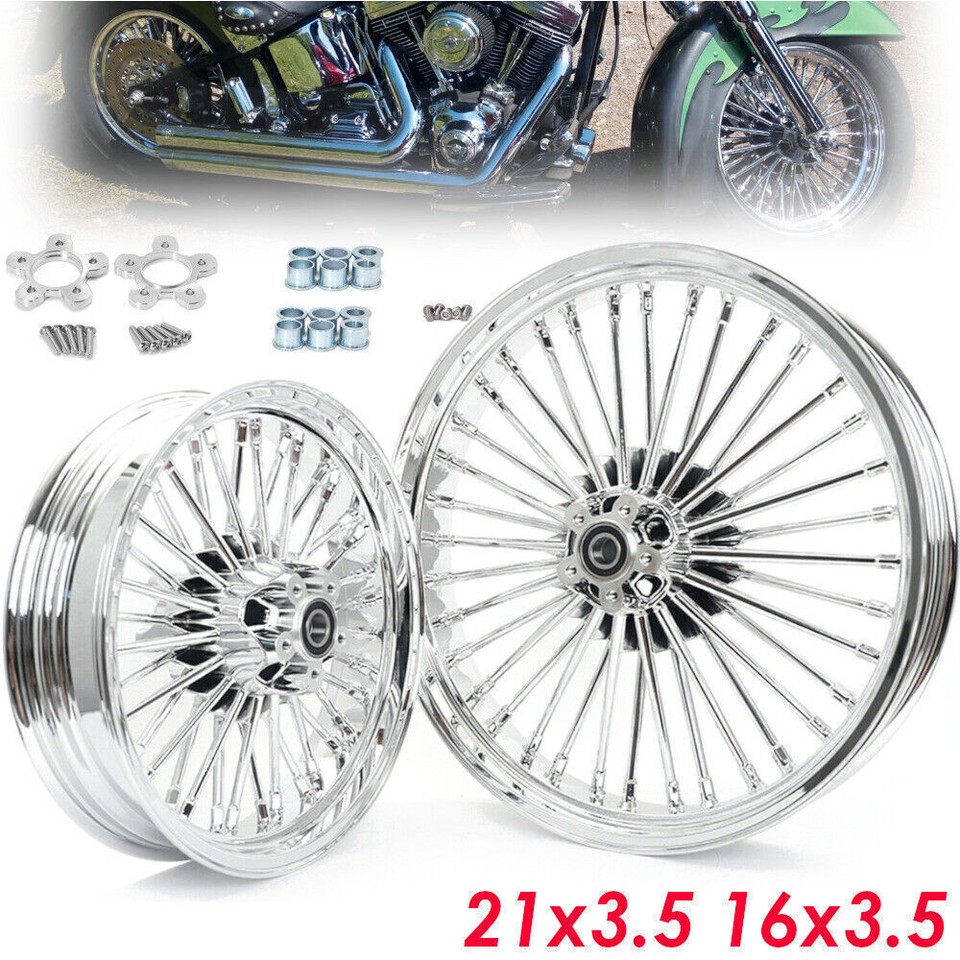 21x3.5 16x3.5 Fat Spoke Wheels for Harley Touring Electra Glide Road ...