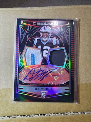 2018 Panini Obsidian - #4 DJ Moore 3 Color Double Patch RPA 2/5  RARE 