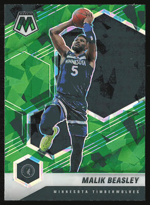 2020-21 Panini Mosaic #162 Malik Beasley Mosaic Green Ice