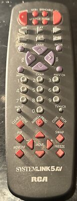 RCA System Link 5 AV Universal Remote Control Tested/Works F3