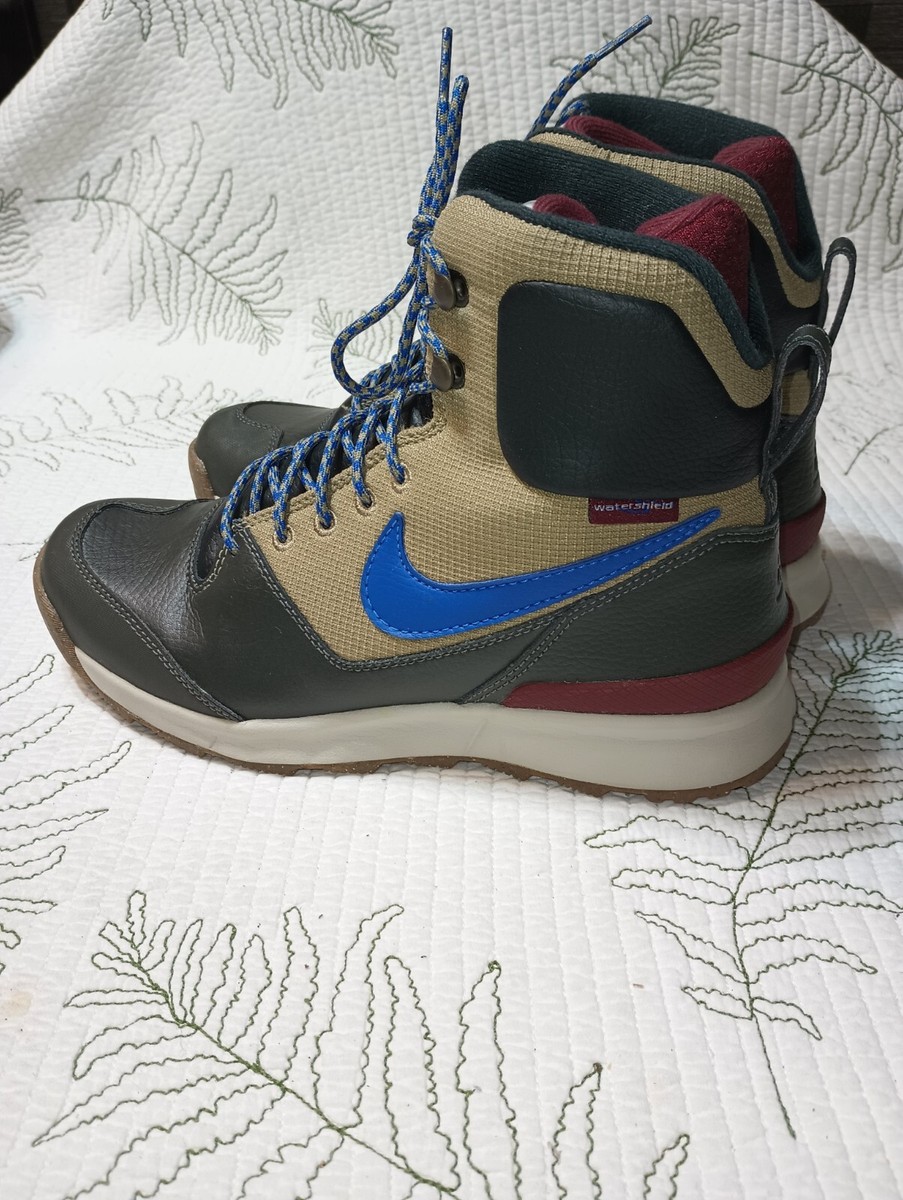 Nike ACG Stasis Kaki Hi Watershield Waterproof Hiking Shoes Bamboo Blue Mens 6.5 View 2