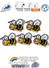 lotto 5 x patch bee abeja toppa termoadesiva ape abeille Biene iron on miele api