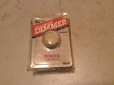 Power Controls 123-411 Dial-On/Off Ivory Rotary Dimmer Single-Pole 600W 120VAC