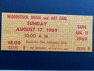 Authentic 3 Woodstock 1969 tickets Private Collection w/ Appraisal