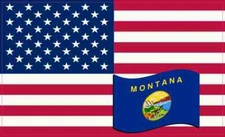 5 X 3 America and Montana Flag Magnet Vinyl Patriotic Car Decal Vehicle Magnets